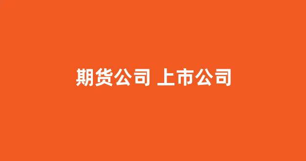 期货公司 上市公司(期货公司上市的有几家)_https://www.xzdzcjn.com_科创板_第1张